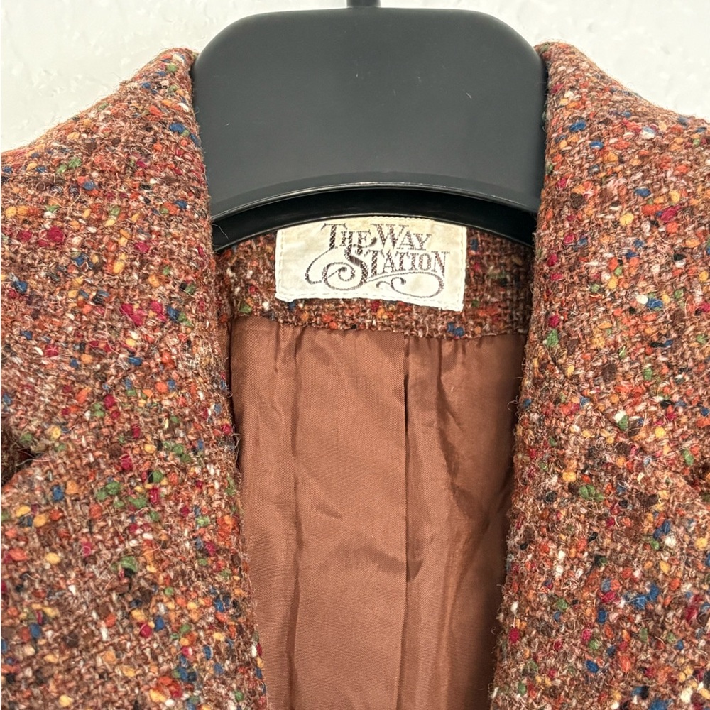 Vintage Women's Brown Tweed Blazer - Picture 3 of 5